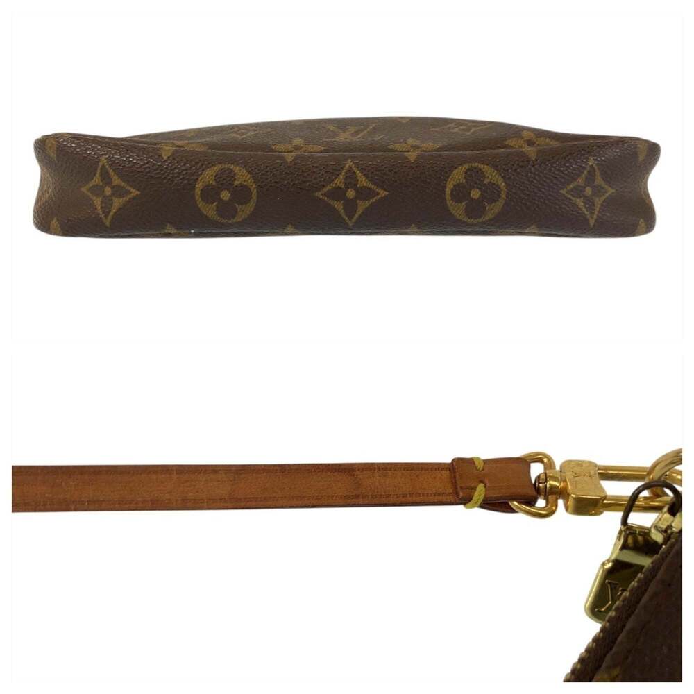 LOUIS VUITTON Brown Monogram Leather Pochette Pouch - Picture 6 of 10